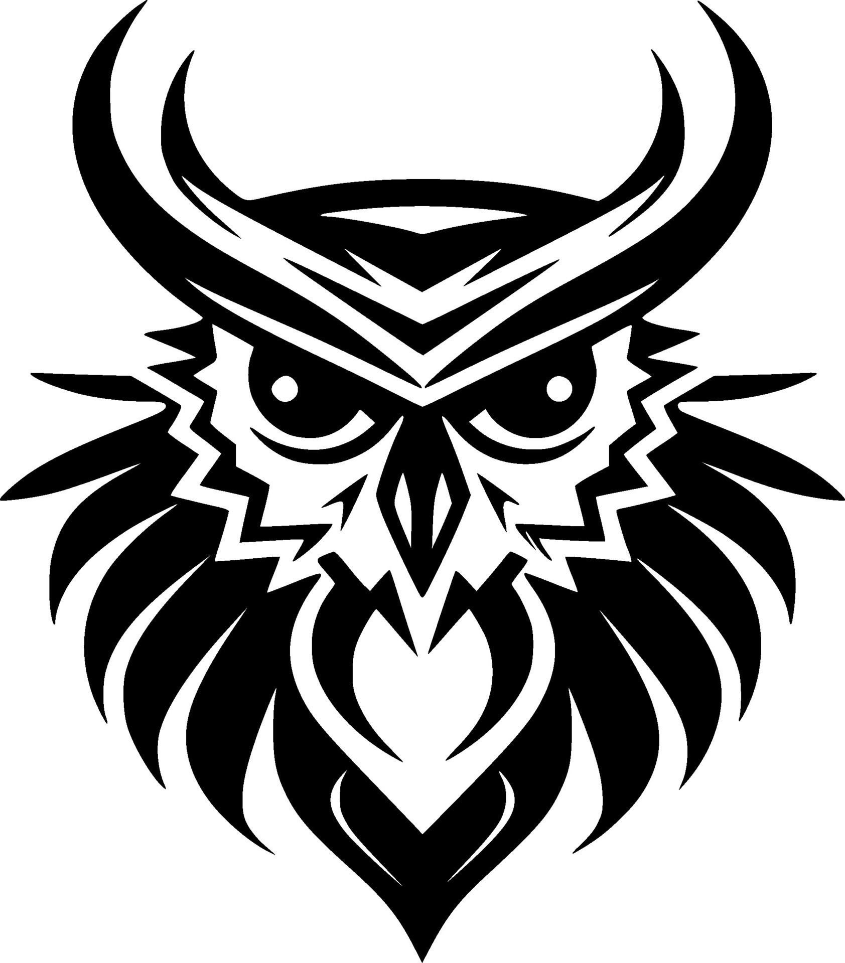 Owl, Black and White Vector illustration 26689514 Vector Art at Vecteezy