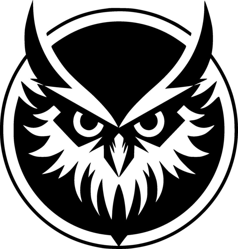 Owl - Black and White Isolated Icon - Vector illustration