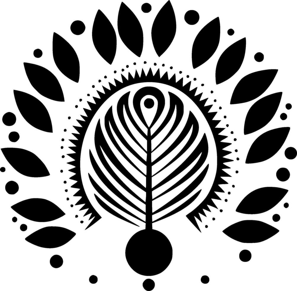 Boho - Black and White Isolated Icon - Vector illustration