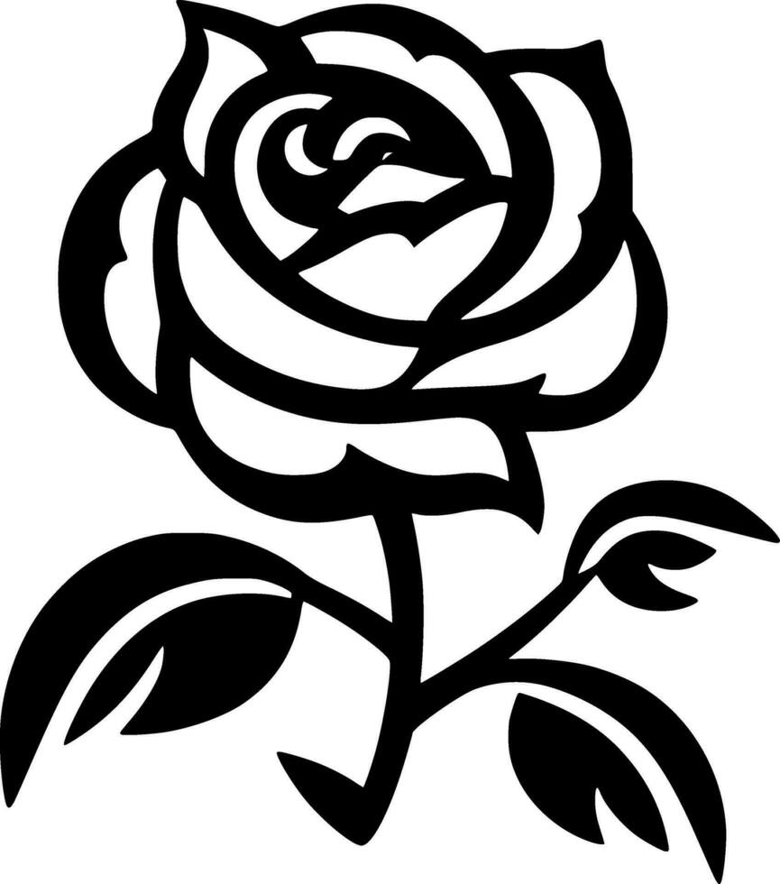 Flower - Black and White Isolated Icon - Vector illustration