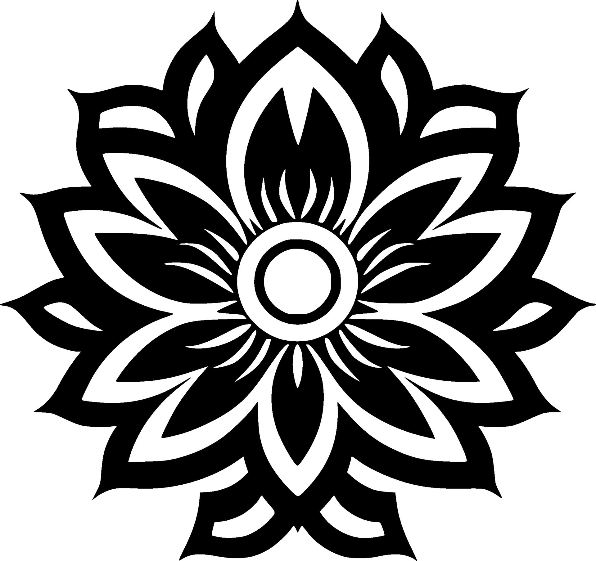 Mandala, Black and White Vector illustration 26689547 Vector Art at
