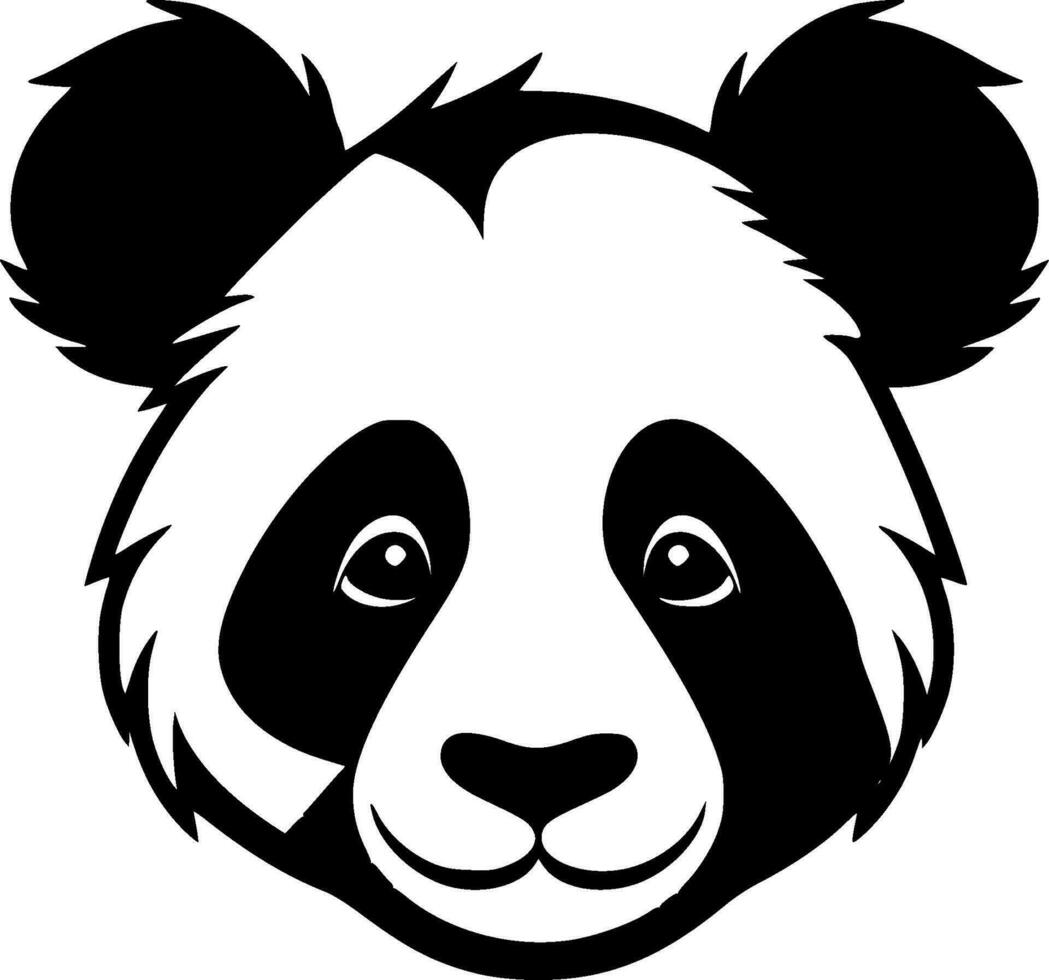 Panda, Black and White Vector illustration