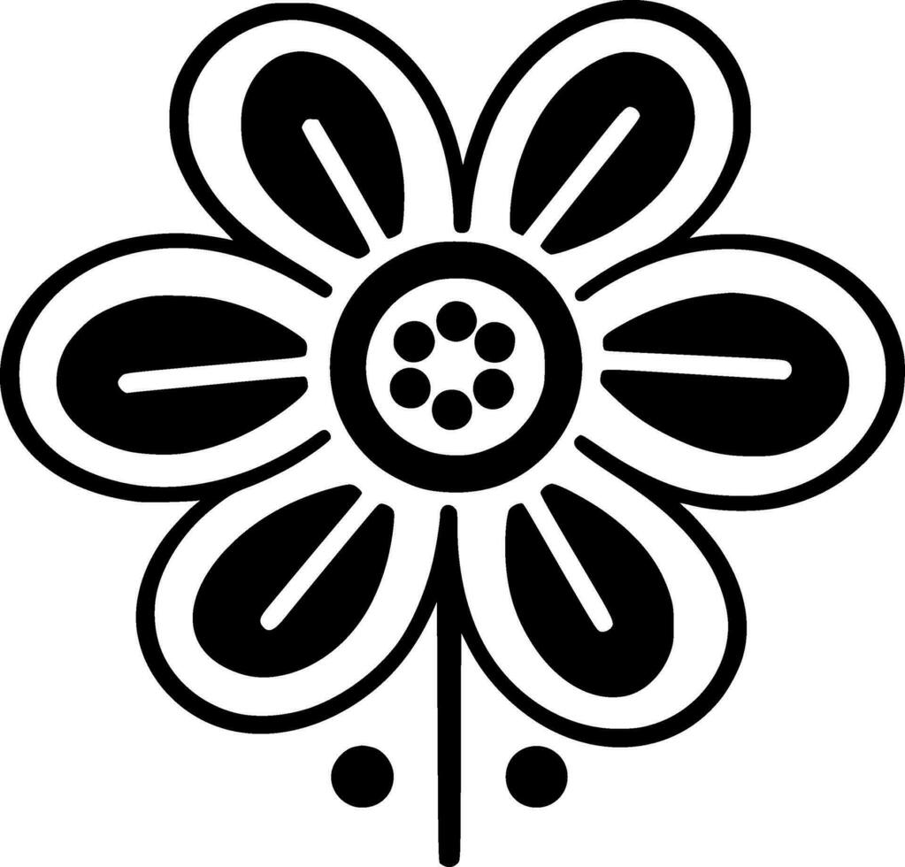 Flower, Minimalist and Simple Silhouette - Vector illustration
