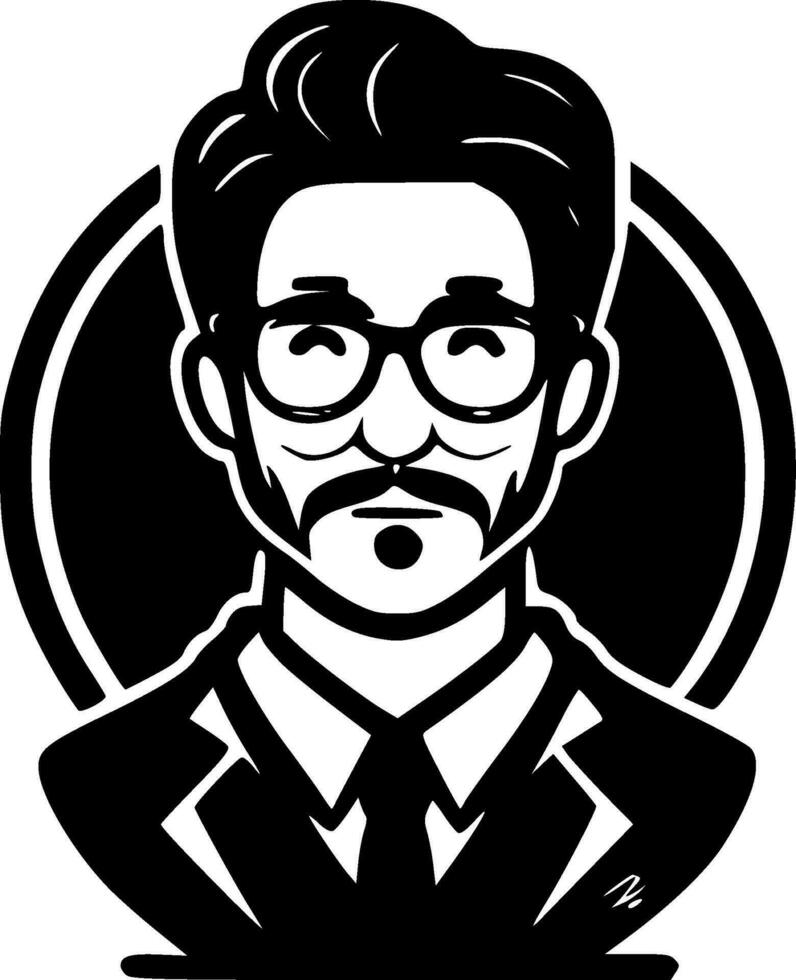 Teacher - Black and White Isolated Icon - Vector illustration
