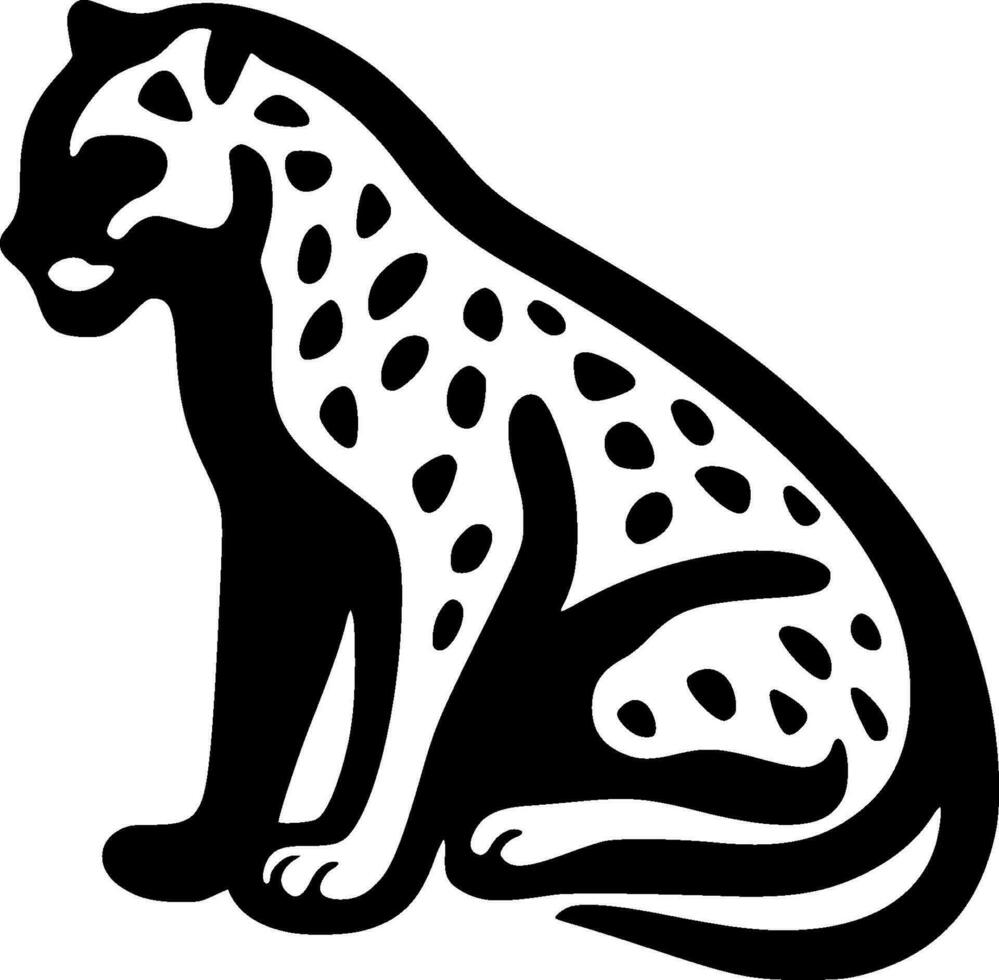 leopardo - minimalista y plano logo - vector ilustración