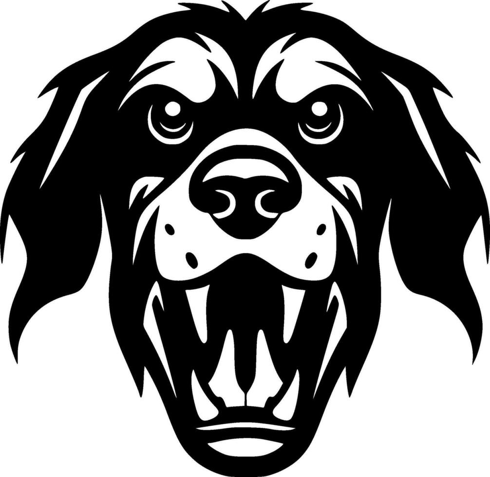 perro, negro y blanco vector ilustración