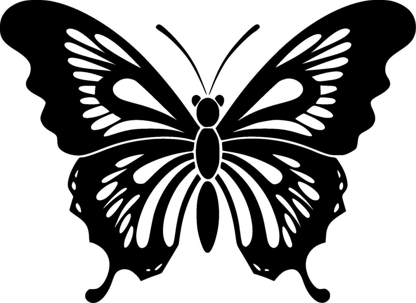 Butterfly, Black and White Vector illustration