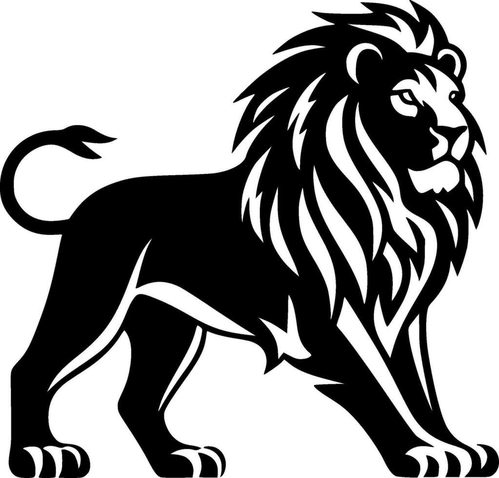 Lion, Minimalist and Simple Silhouette - Vector illustration