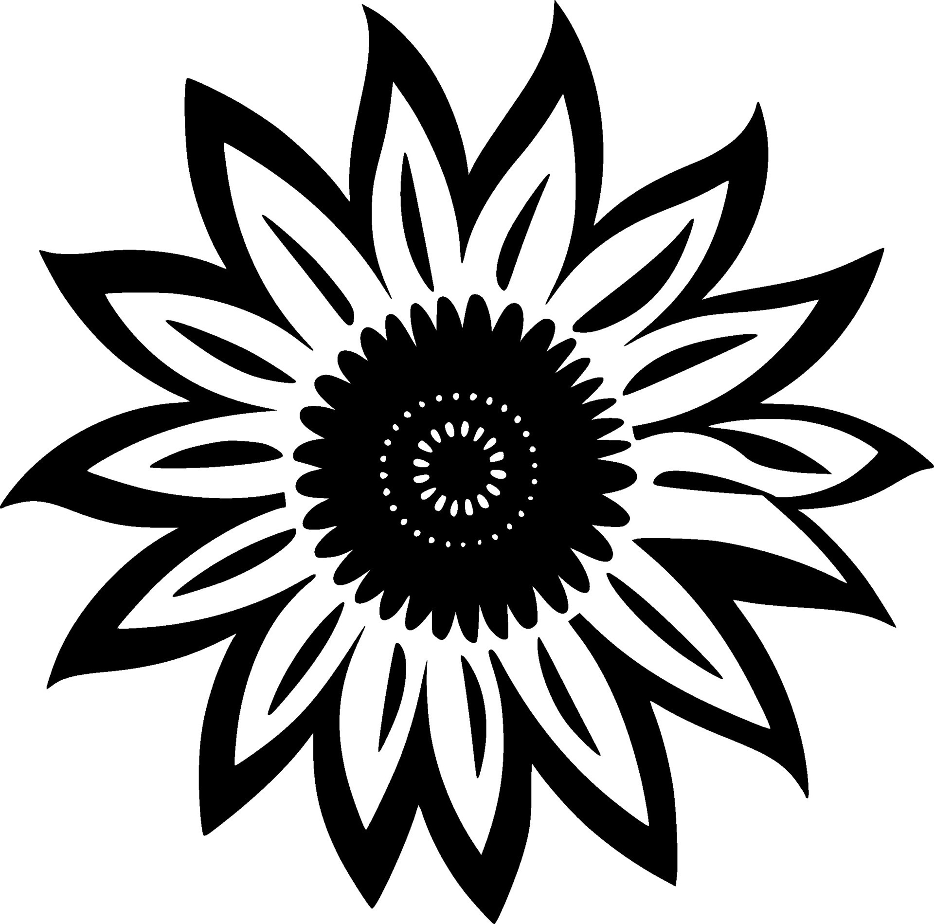 Flower, Black and White Vector illustration 26689730 Vector Art at Vecteezy