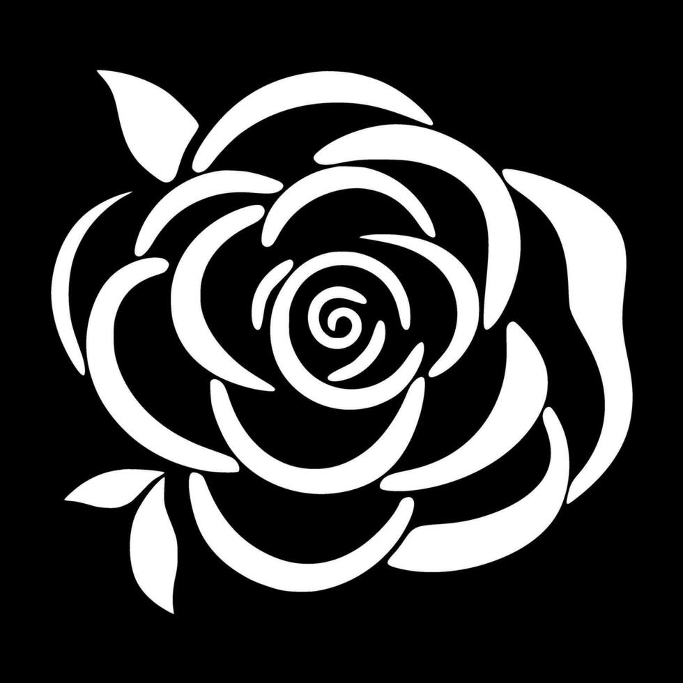 Flower, Black and White Vector illustration