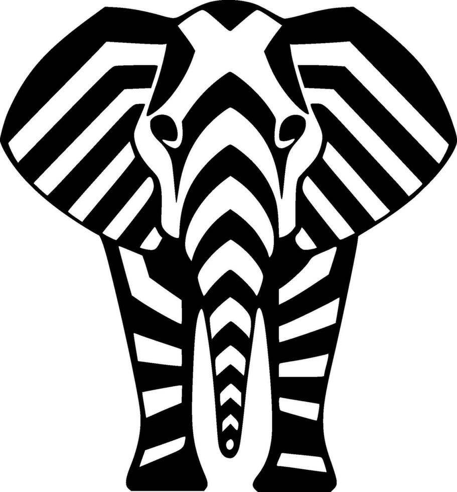 Elephant - Black and White Isolated Icon - Vector illustration