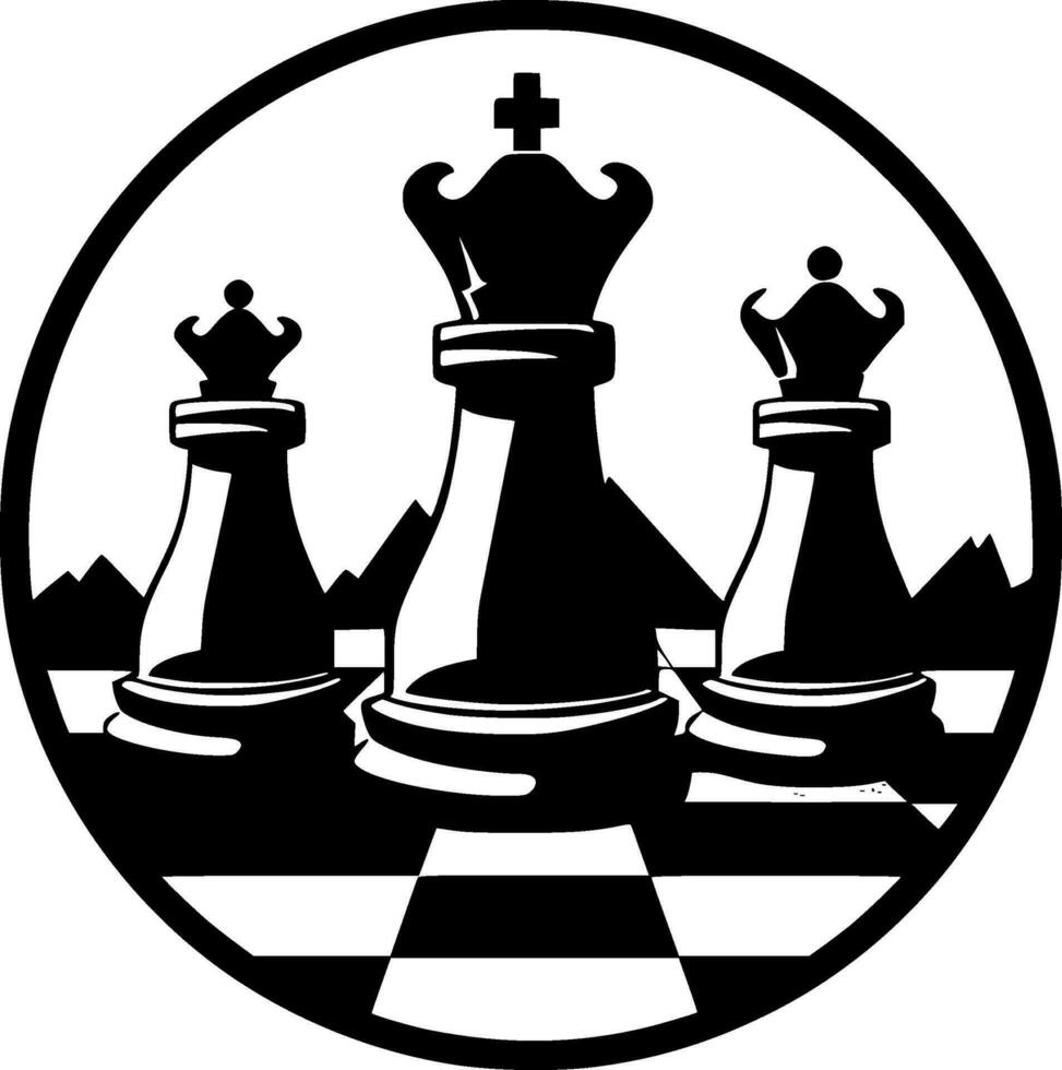Chess, Minimalist and Simple Silhouette - Vector illustration