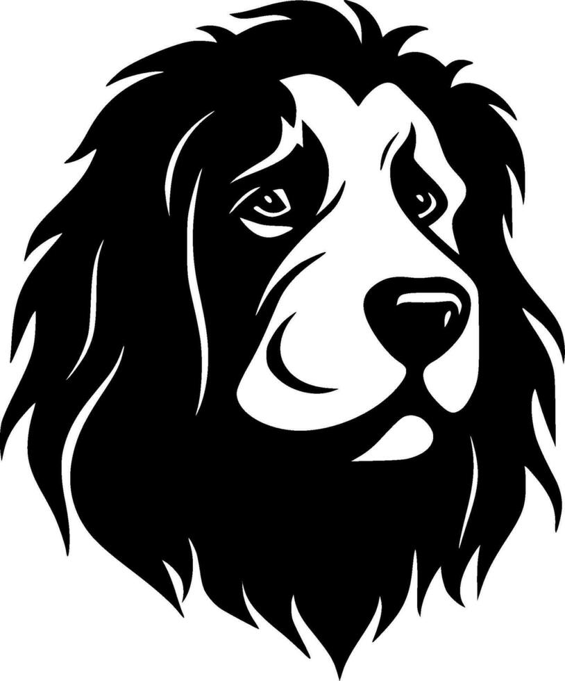 perro - negro y blanco aislado icono - vector ilustración