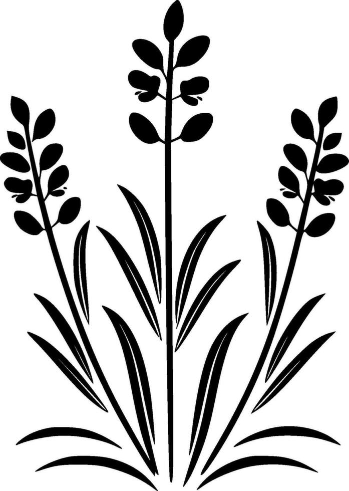 lavanda - negro y blanco aislado icono - vector ilustración