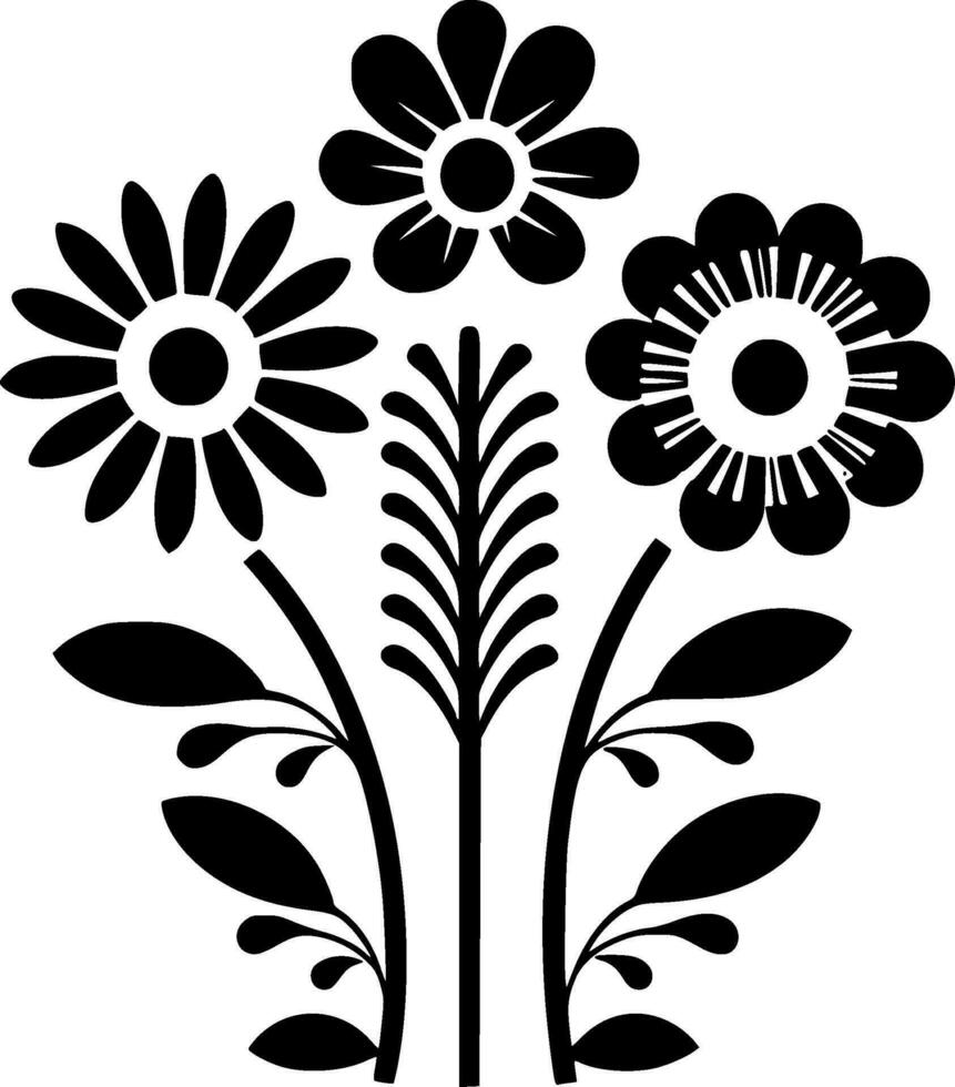 Flowers - Minimalist and Flat Logo - Vector illustration