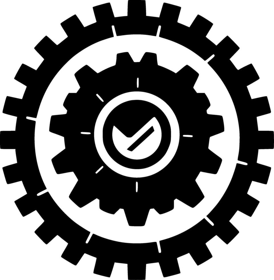 Gear, Black and White Vector illustration