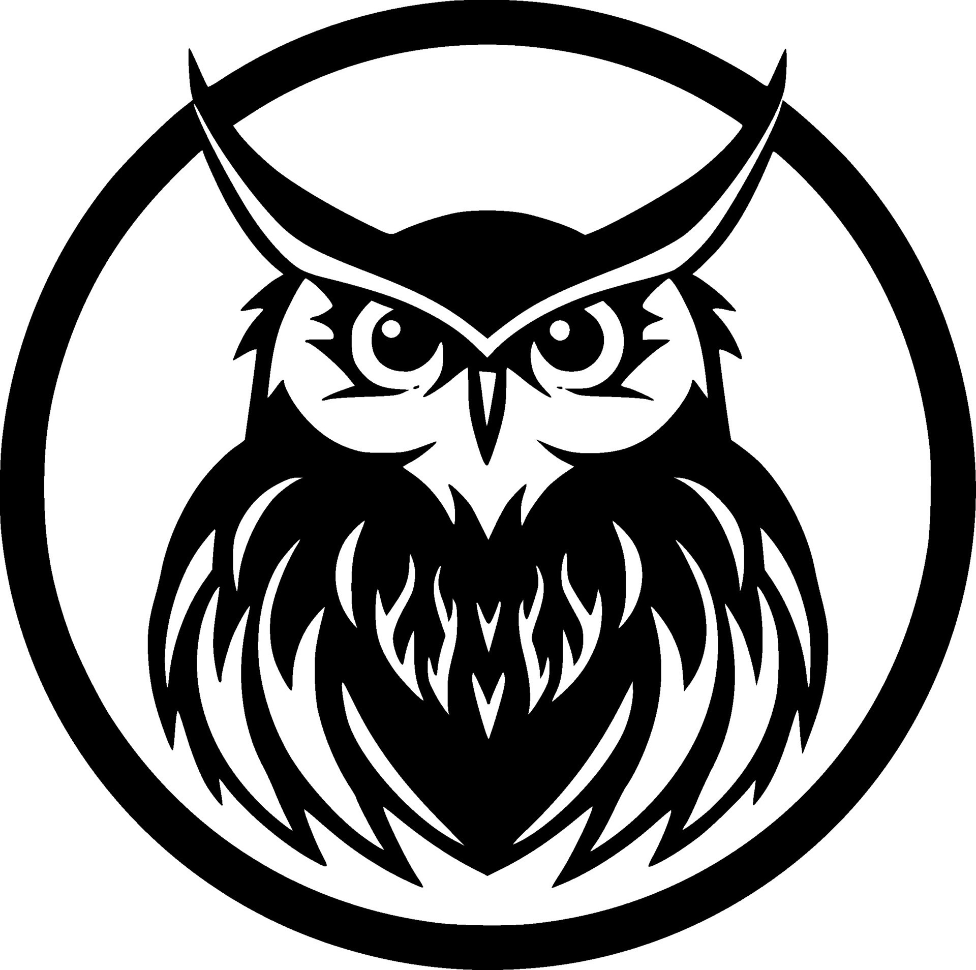 Owl, Black and White Vector illustration 26689939 Vector Art at Vecteezy