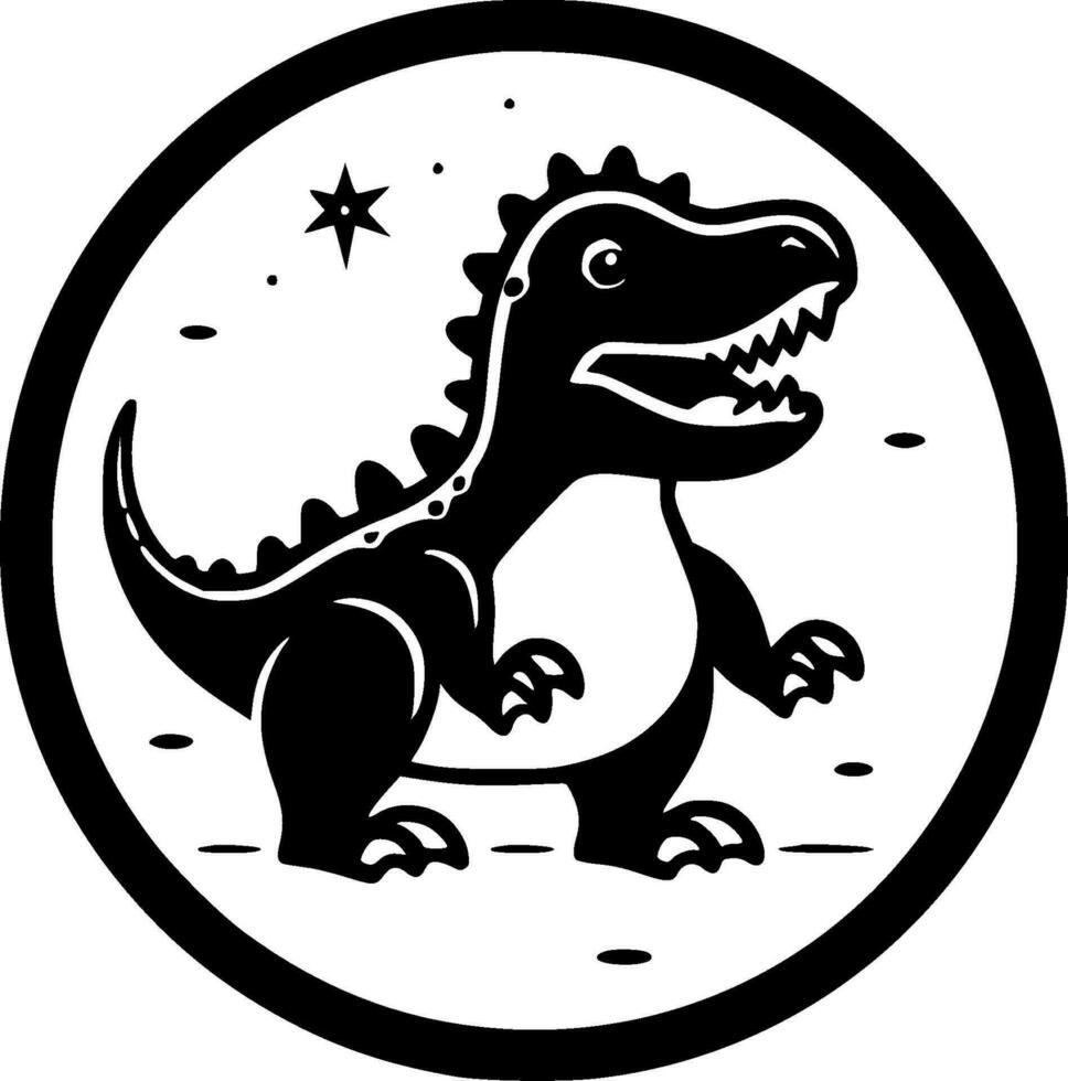 Dino, Black and White Vector illustration