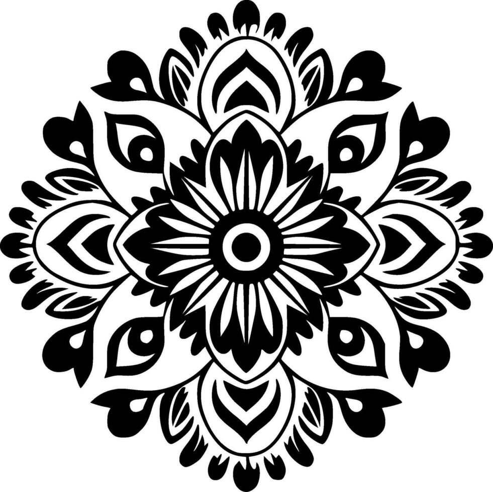 Mandala, Minimalist and Simple Silhouette - Vector illustration