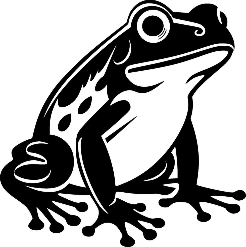 Frog, Minimalist and Simple Silhouette - Vector illustration