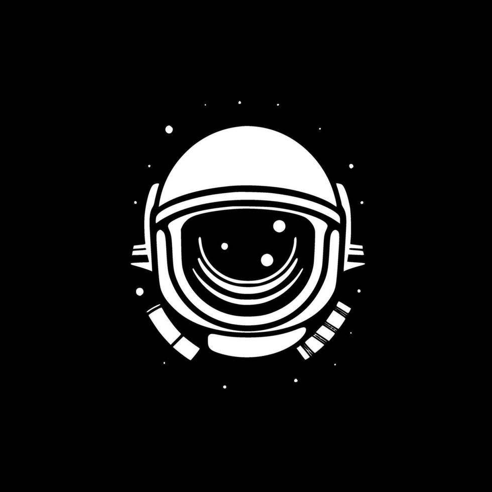 astronauta, negro y blanco vector ilustración