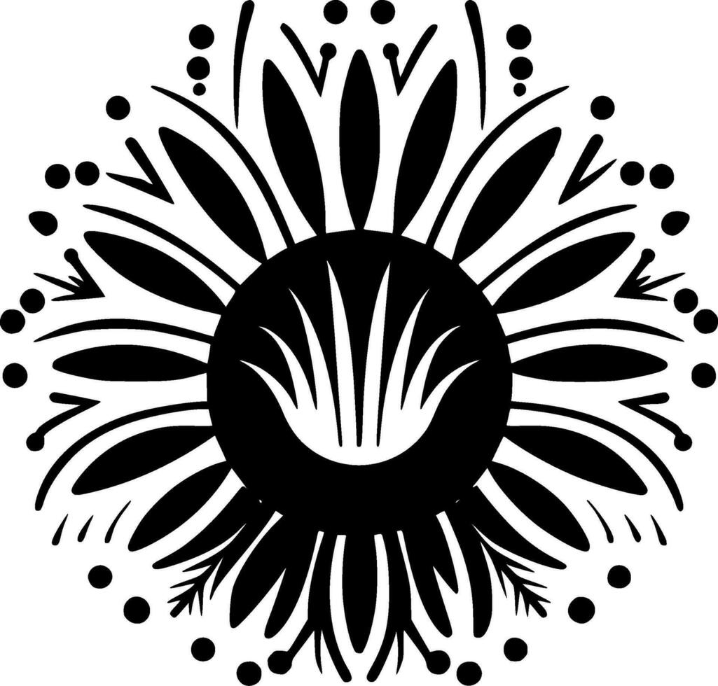 Boho - Black and White Isolated Icon - Vector illustration