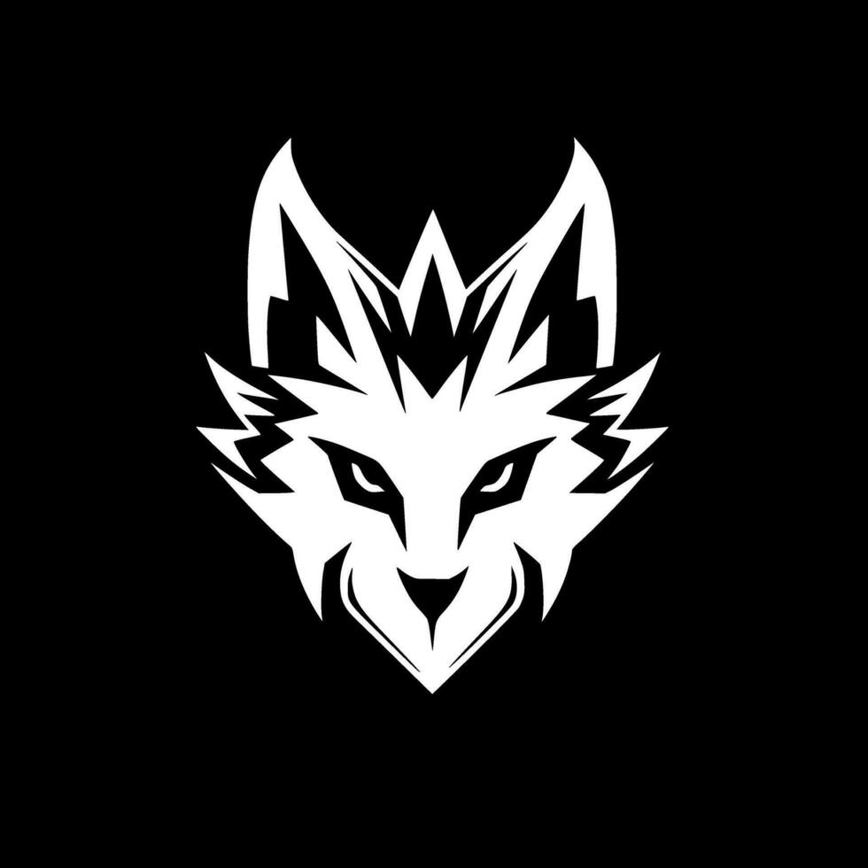 Fox, Black and White Vector illustration