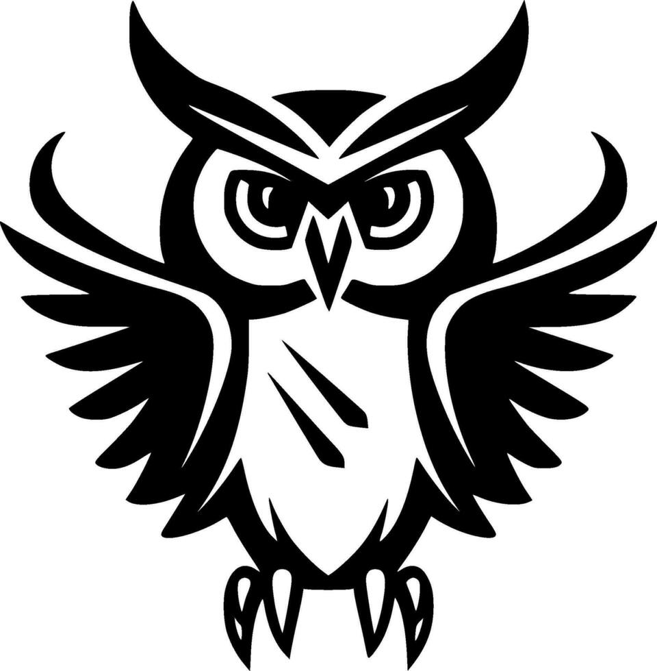 Owl, Minimalist and Simple Silhouette - Vector illustration