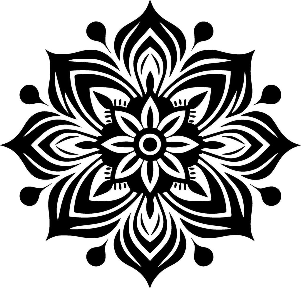 Mandala, Minimalist and Simple Silhouette - Vector illustration