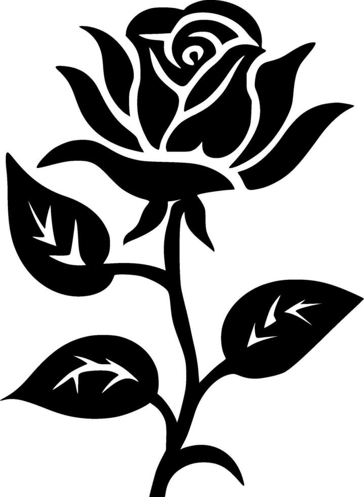 Flower, Black and White Vector illustration