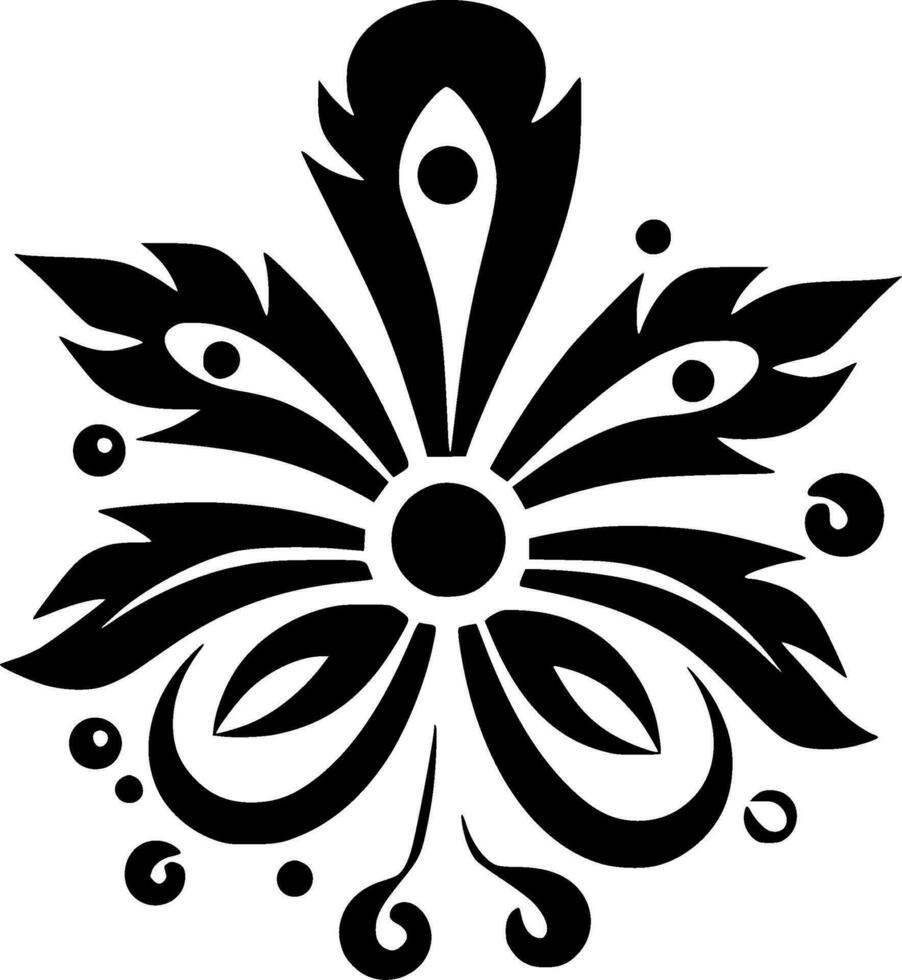 Flower, Black and White Vector illustration