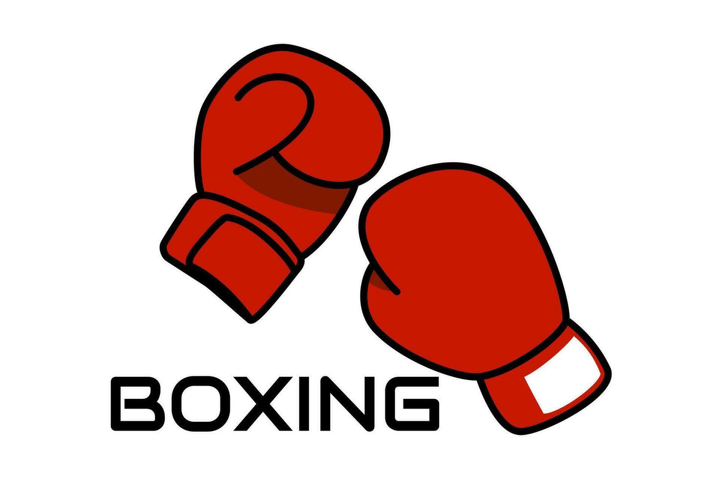 red boxing gloves doodle vector illustration on white background. sport equipment object.