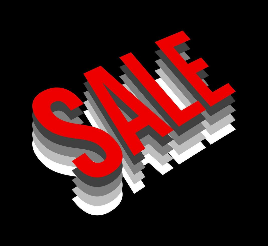 Sale text for Poster or banner or website, retail shop. red text sale on black background.Special Offer Sale graphic design element. vector