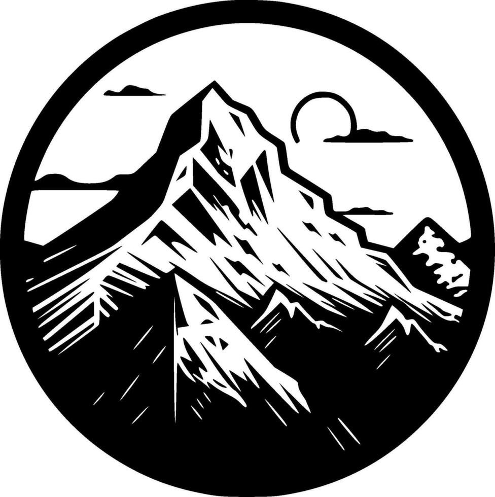 montaña rango, minimalista y sencillo silueta - vector ilustración