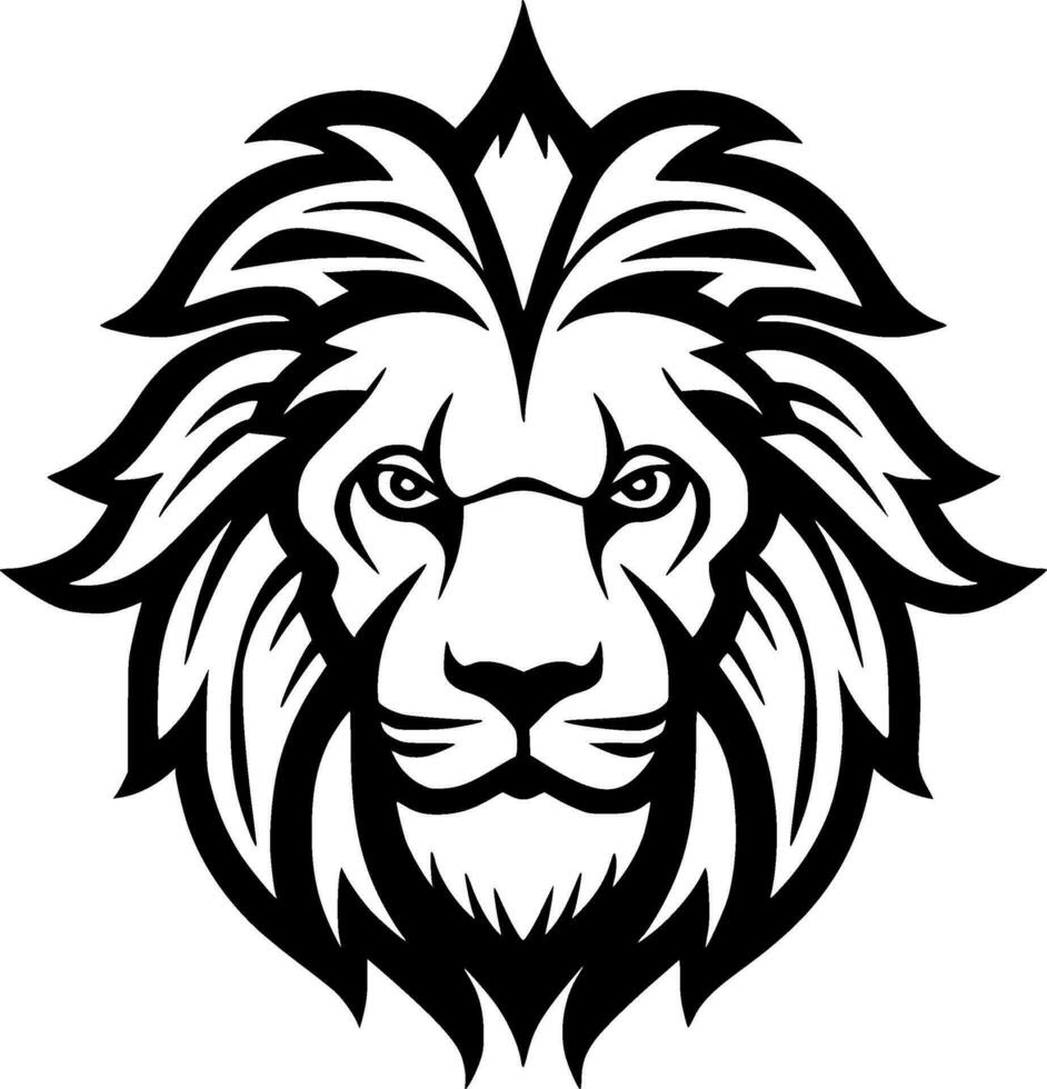 león - negro y blanco aislado icono - vector ilustración