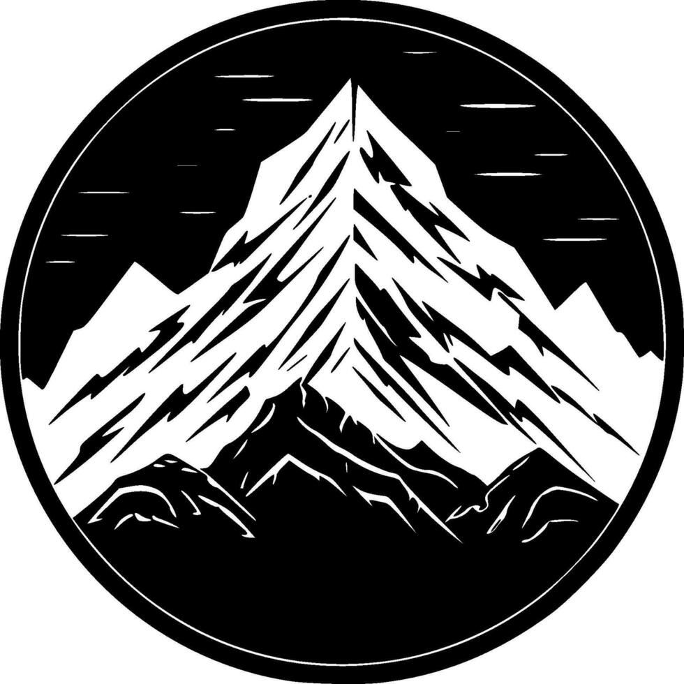 Mountain Range, Black and White Vector illustration