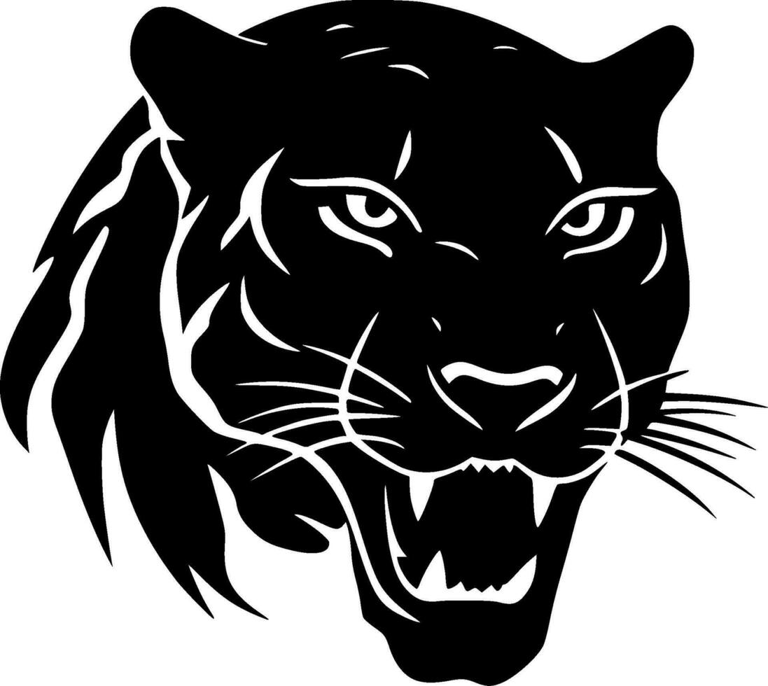 pantera, negro y blanco vector ilustración