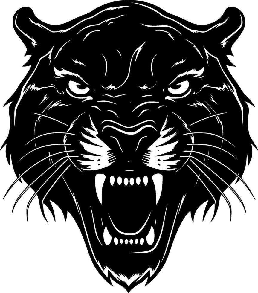 Panther, Black and White Vector illustration