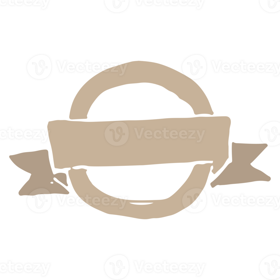 round retro badge label with ribbon png