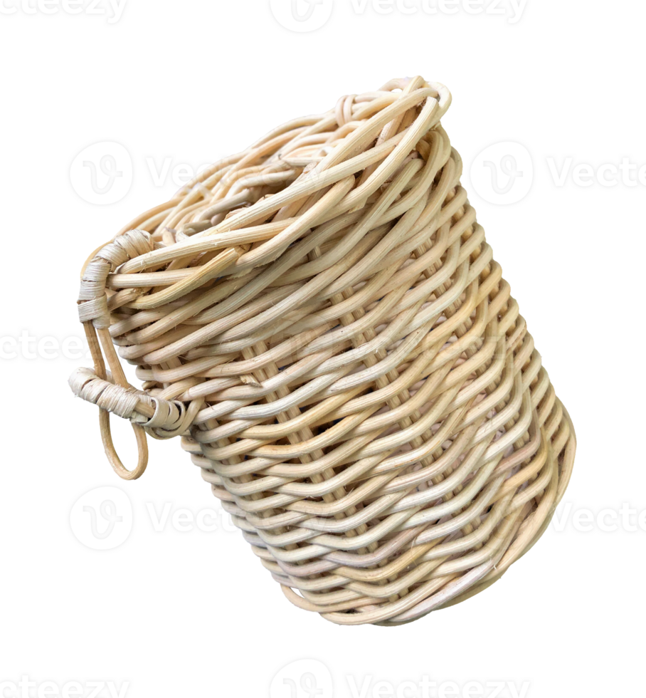 round wicker basket isolated element 26690494 PNG
