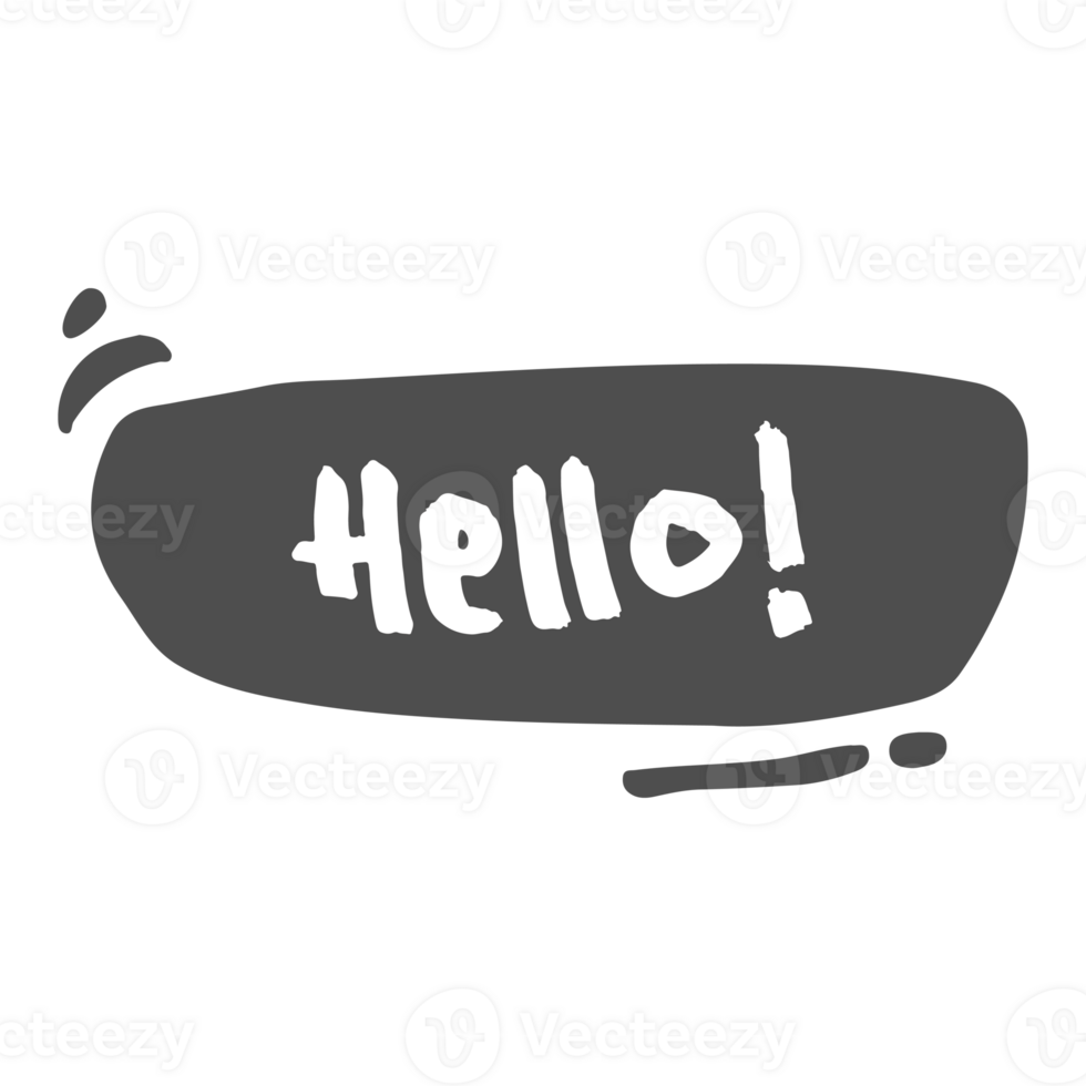 hello bubble text element png