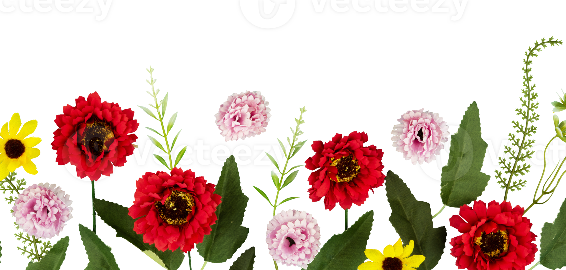 Row of floral ornaments for frames png