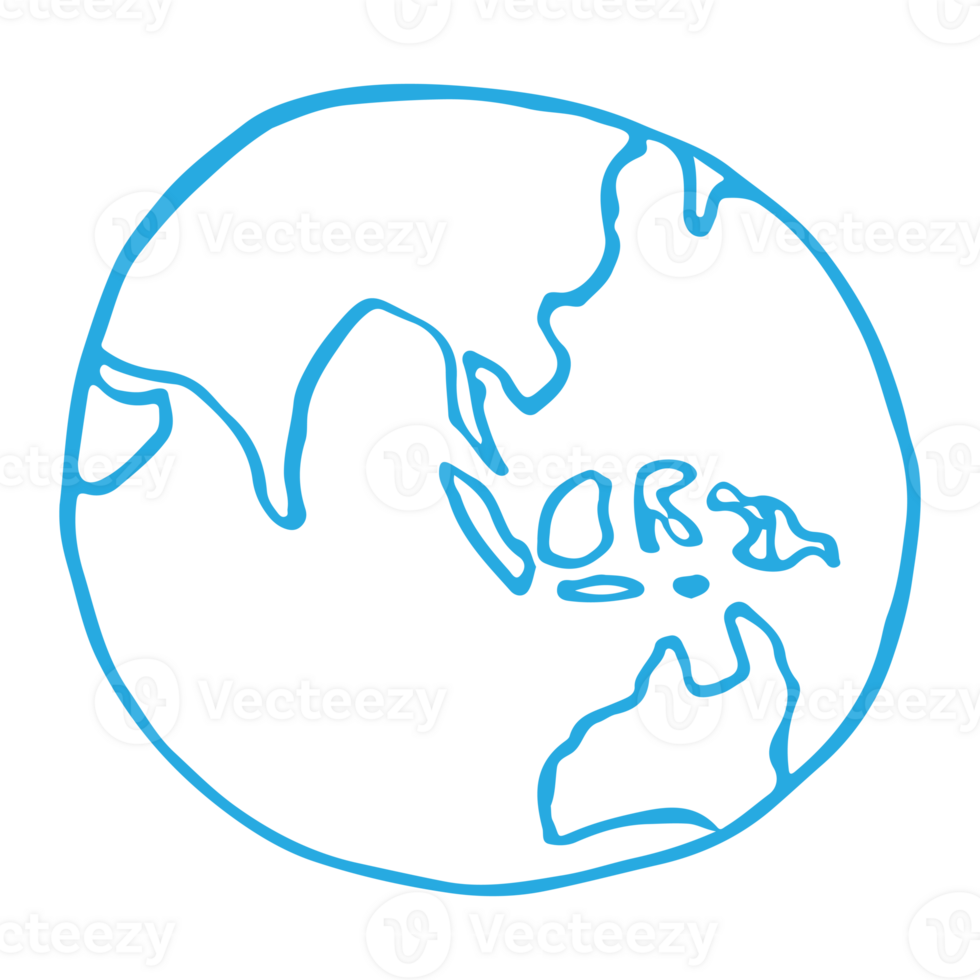 world hand drawn element png