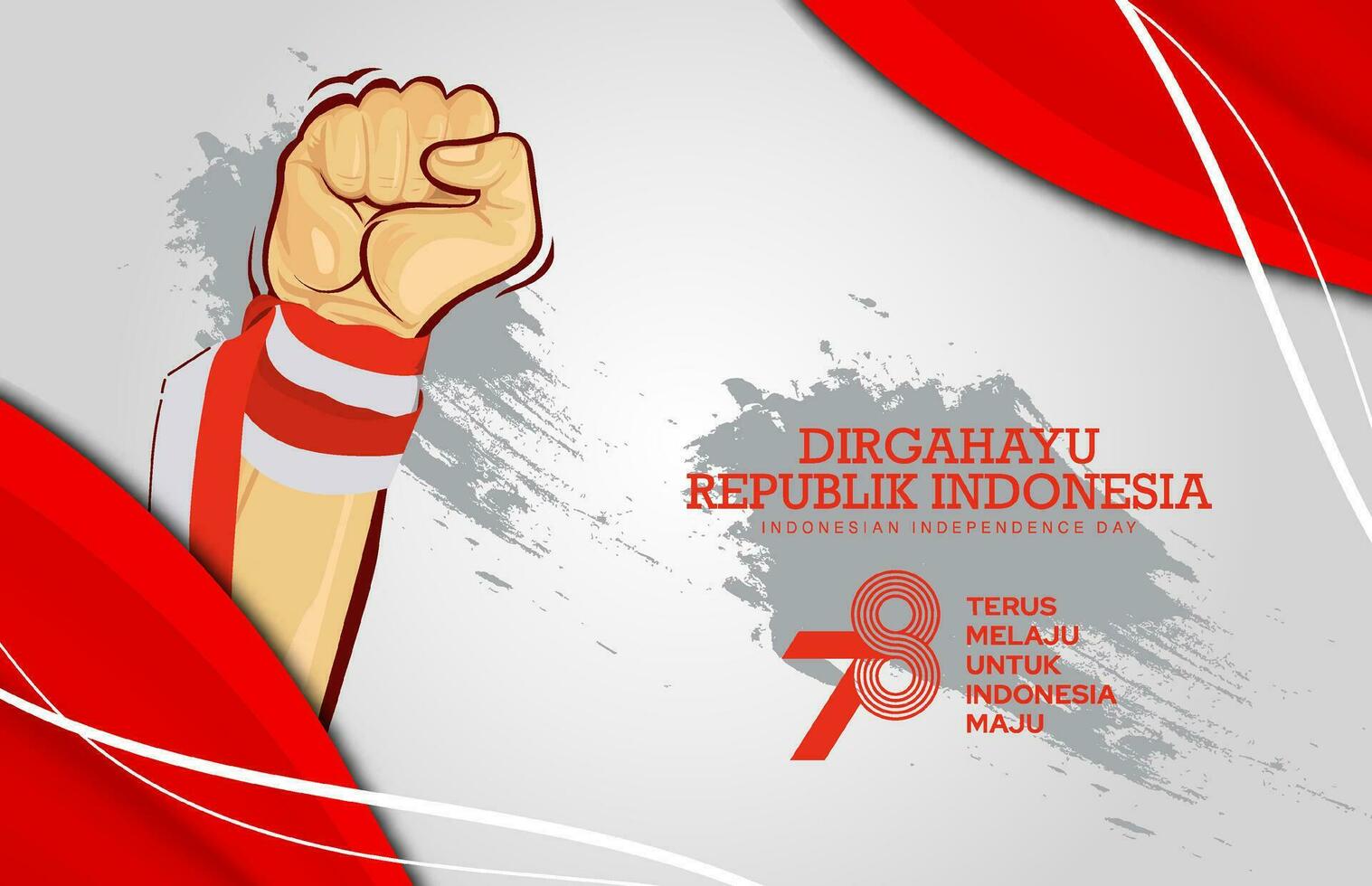 hands gesturing victory sign for Indonesia's independence day 17 agustus 1945 vector