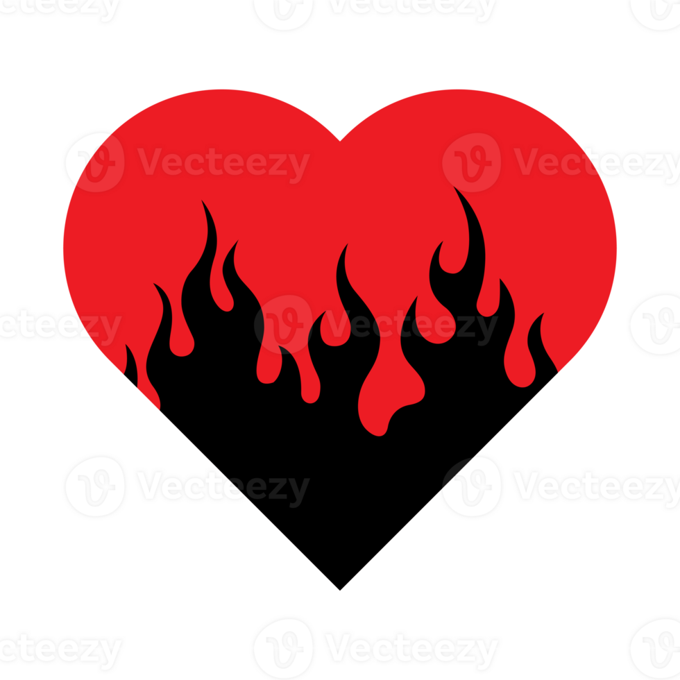 heart in fire element png