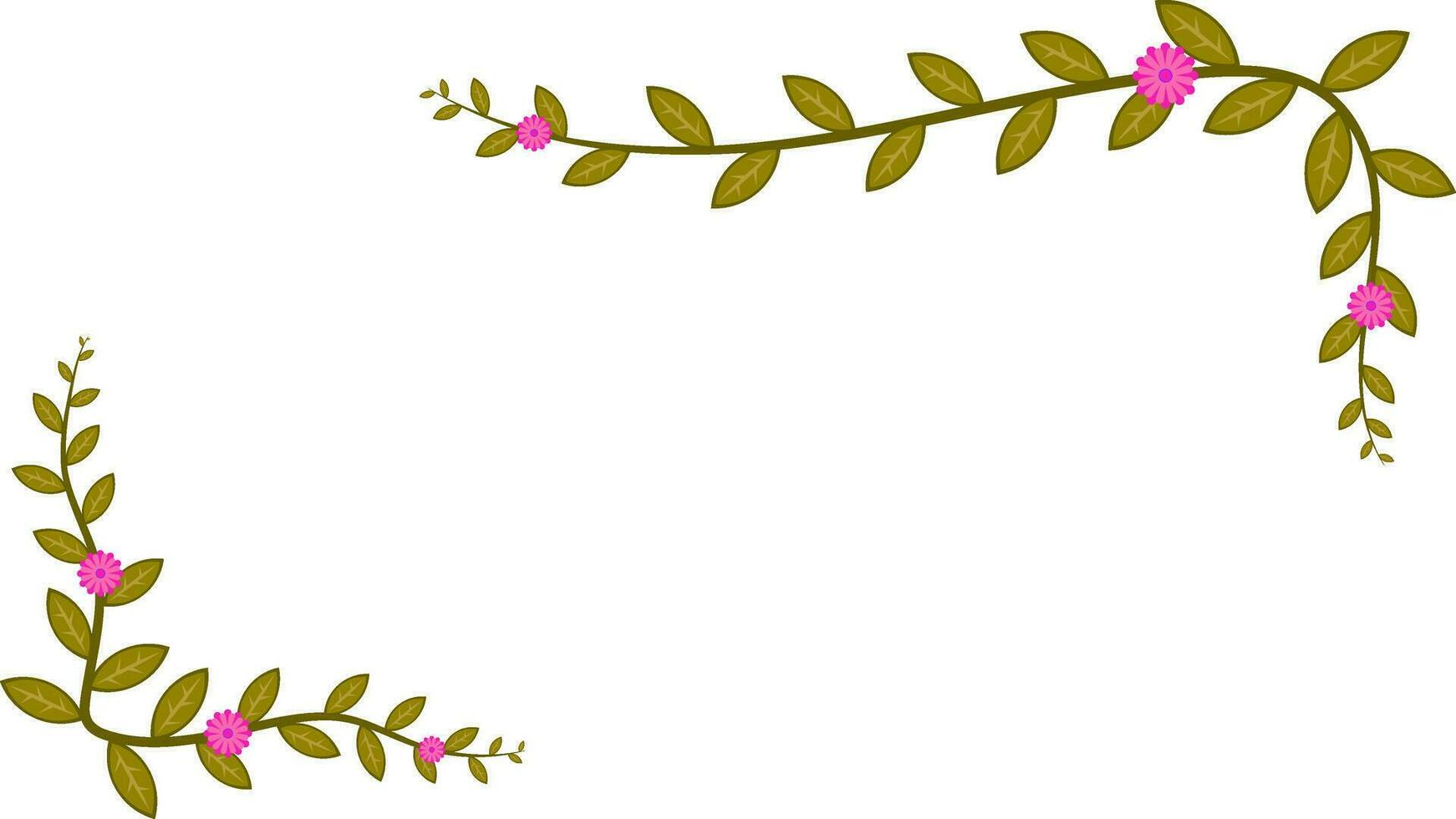 antecedentes y marco modelo de oro arboles y rosado flores vector