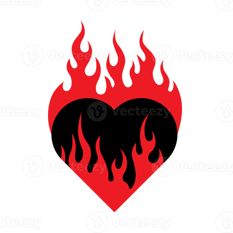 heart with fire element png