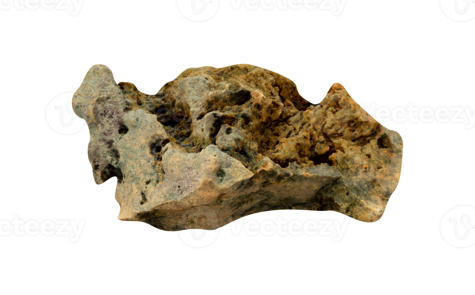 Isolated natural rough stone element png