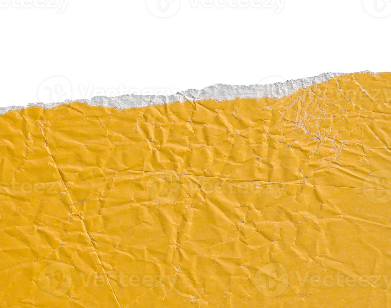 Yellow torn paper edge isolated element png