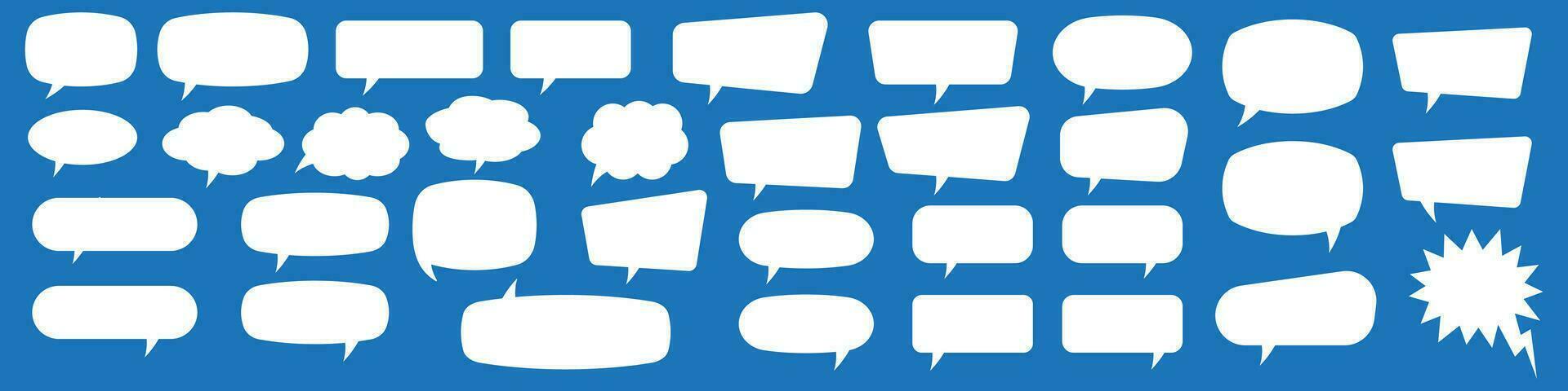 Set of speech bubbles. Blank empty speak bubble for text, cartoon chatting box, message box. Cartoon balloon word design. vector